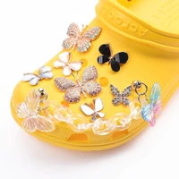 brand designer butterfly custom series croc shoes charms bling rhinestone metal charms for girls shoe decoration gifts