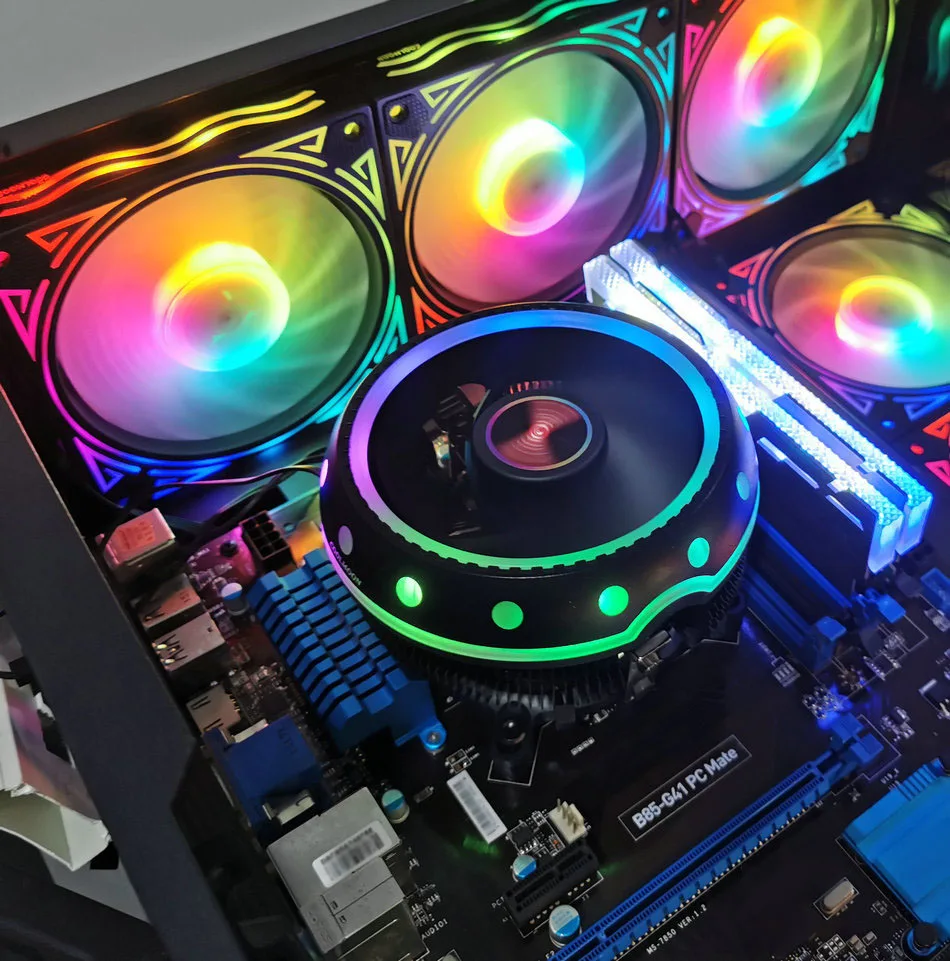 UFO Форма компьютер Процессор цветная (RGB) кулер для Intel LGA 1150 1151 1155 1156 775 1366 AMD AM2 AM3 + AM4