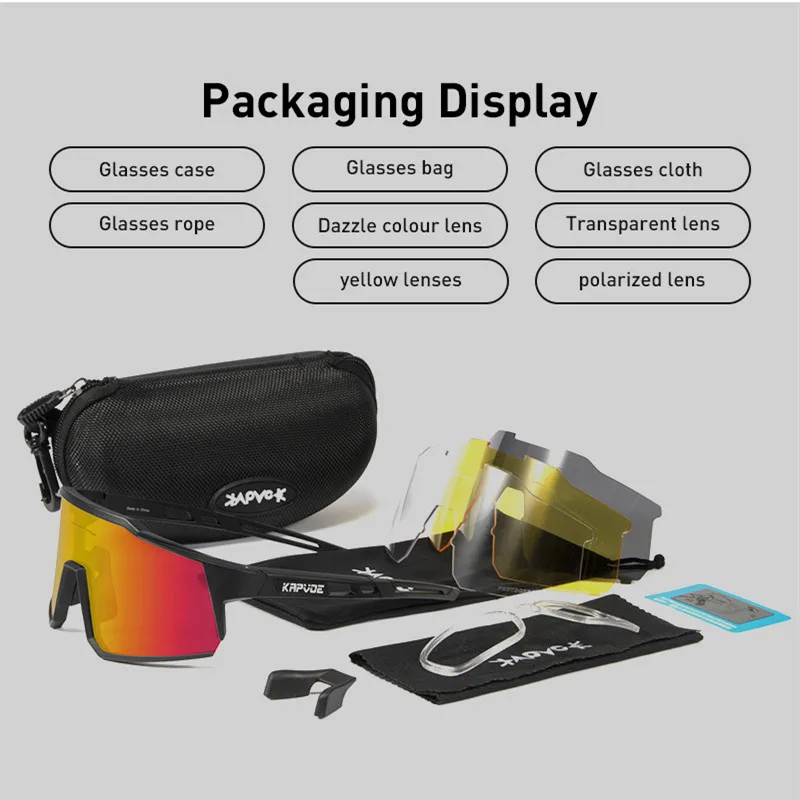 Брендовые велосипедные очки KAPVOE поляризационные фотохромные для горного