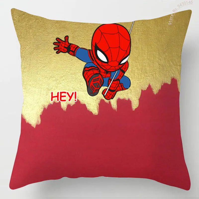 

Home Textile Disney Avengers Spiderman Iron Man Pattern Blue and Green Pillowcases Children's Sofa Bedding Home Decor 45x45cm