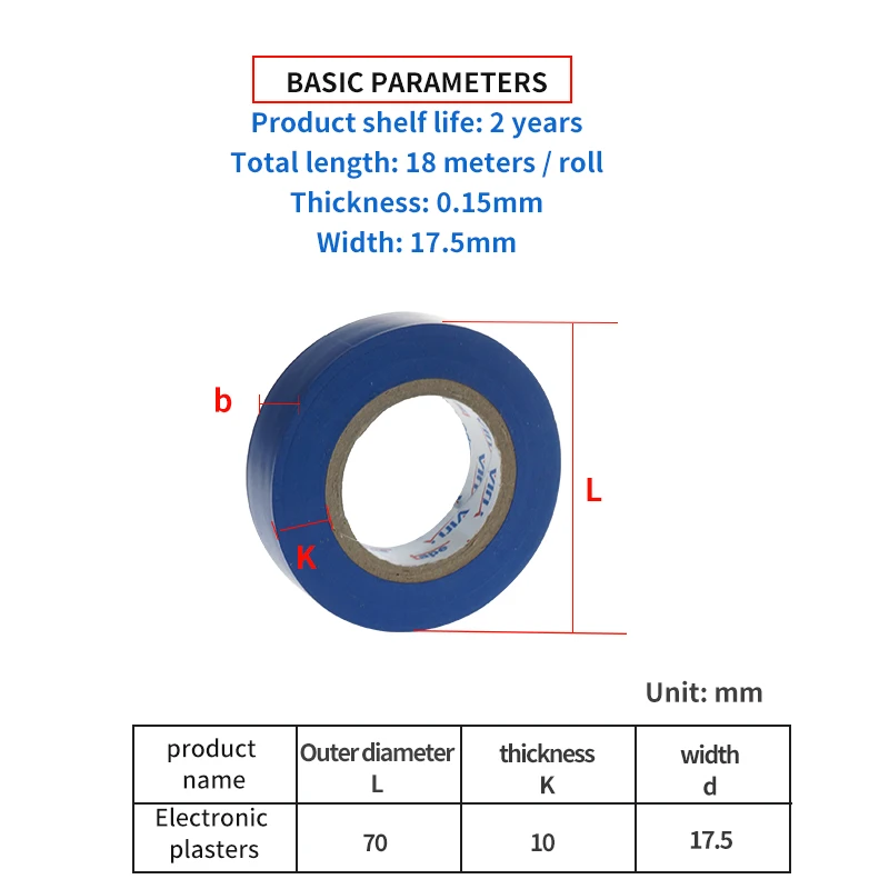 

PVC Waterproof Self- Adhesive Electrical Tape Electrician Wire Insulation Flame Retardant Plastic Tape Electrical High Voltage