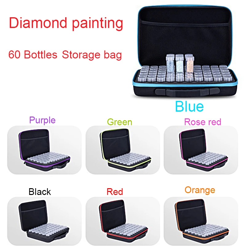 

60 Bottle 5D Diamond Painting Storage Box Diamond Painting Jewelry Bead Accessories Storage Tools Organize Sparkling Rhinestones