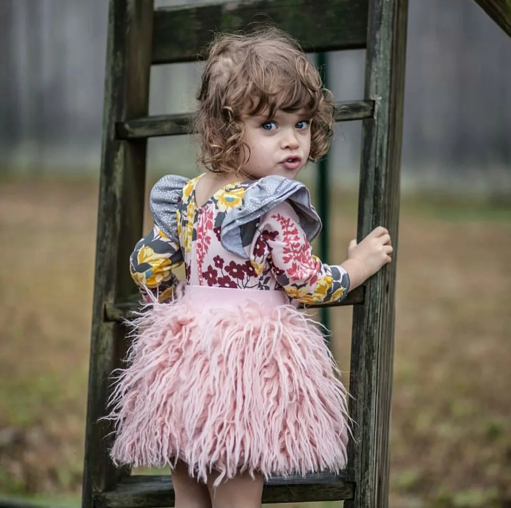 

Зимняя теплая Плотная юбка для маленьких девочек, детская пушистая плюшевая розовая бальная юбка принцессы, милые мини-юбки-пачки