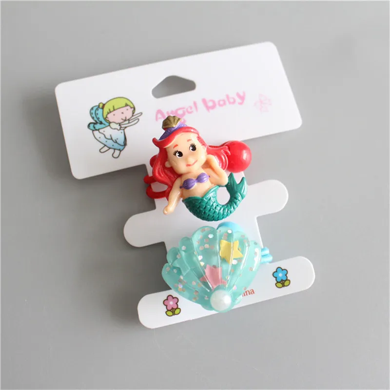 2 шт./компл. морская раковина Русалочка для девочек резинка волос с жемчужинами