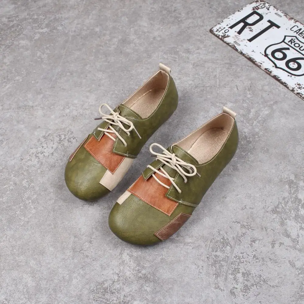 Лоферы женские ручной работы разноцветные на шнуровке мягкая подошва лоферы