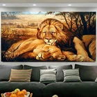 5D DIY Полный Круглый квадратный алмаз, Лев, пара, вышитая бисером Африканских диких животных Стразы Вышивка Мозаика Декор TT5366