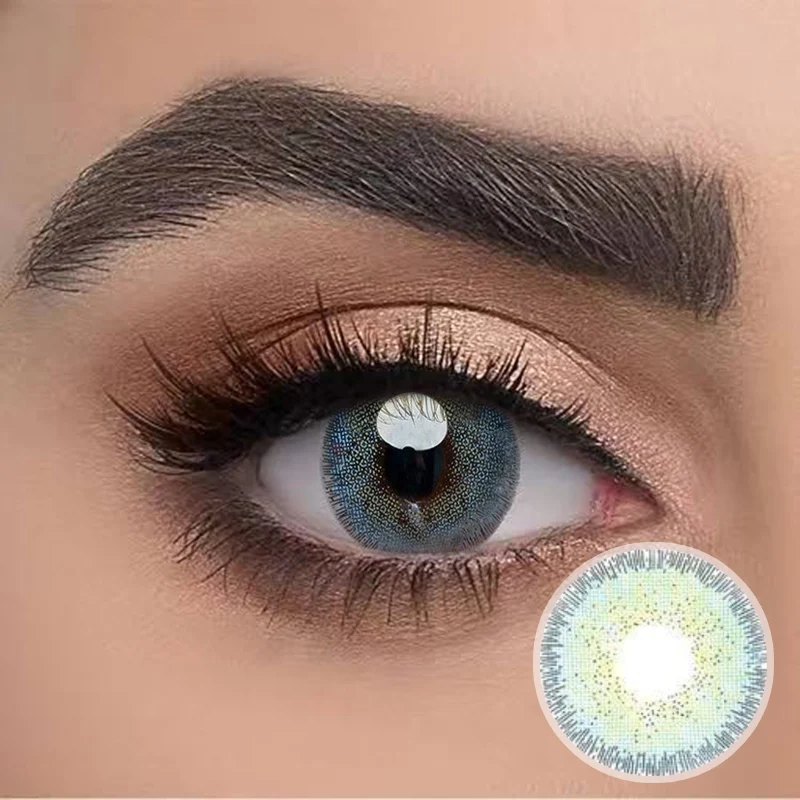 YIWAEYE-lentillas de colores para uso anual, lentes de contacto de Color azul cielo/marrón, Europa, 1 par