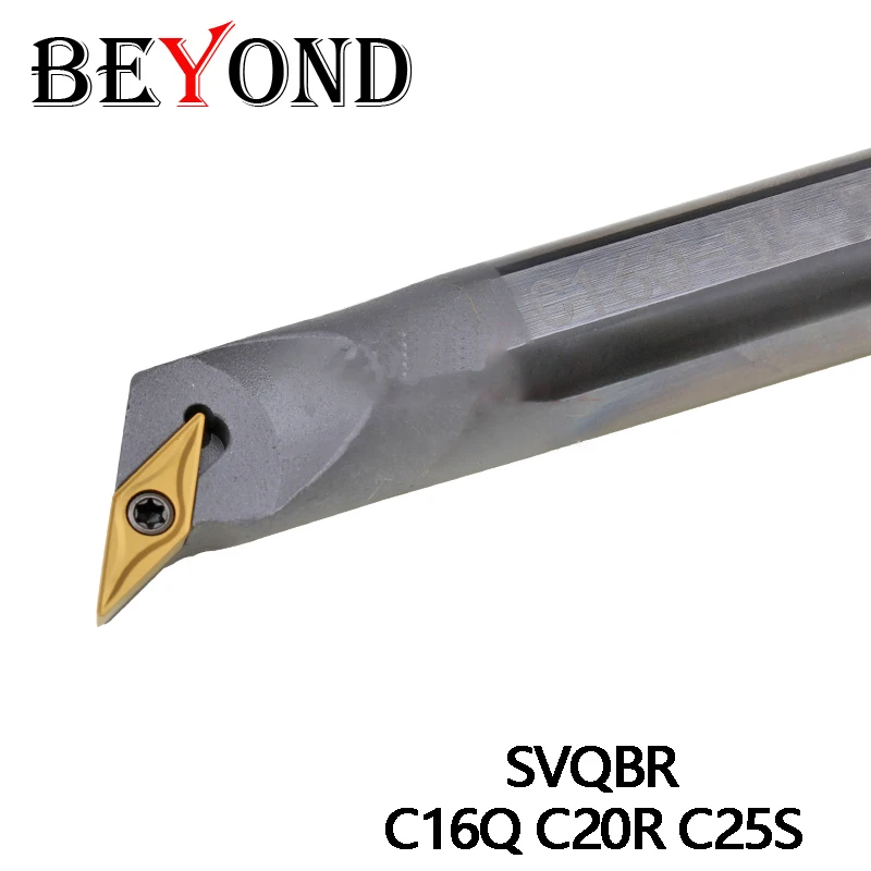

BEYOND 1Pcs Lathe Cutter SVQBR Internal Cemented Carbide Turning Tool Holder C16Q C20R C25S Tungsten Steel CNC