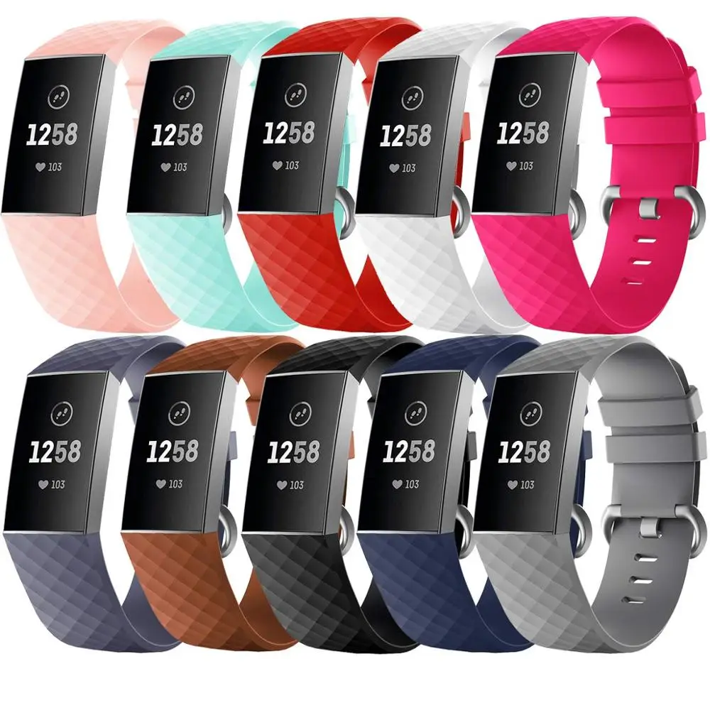Мягкий силиконовый сменный ремешок для наручных часов Fitbit Charge 3 Ремешки