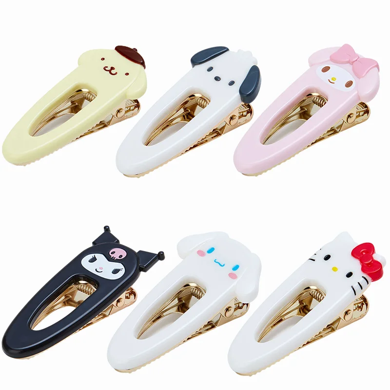 

Kawaii Hairpin Kitty Cinnamoroll Kuromi My Melody Cute Cartoon Character Sanrio Series Bangs Clip Hair Accessory Toys for Girls