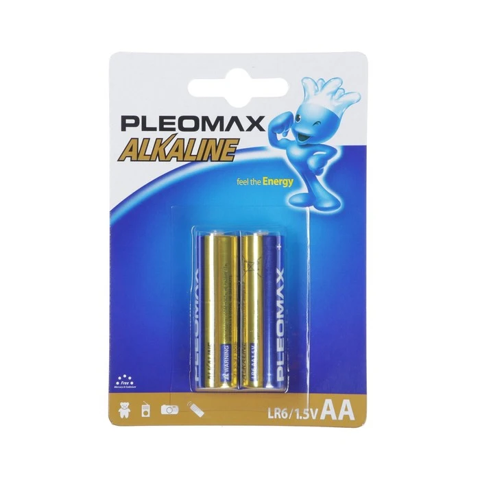 Батарейка алкалиновая Pleomax AA LR6-2BL 1.5В блистер 2 шт | Электроника