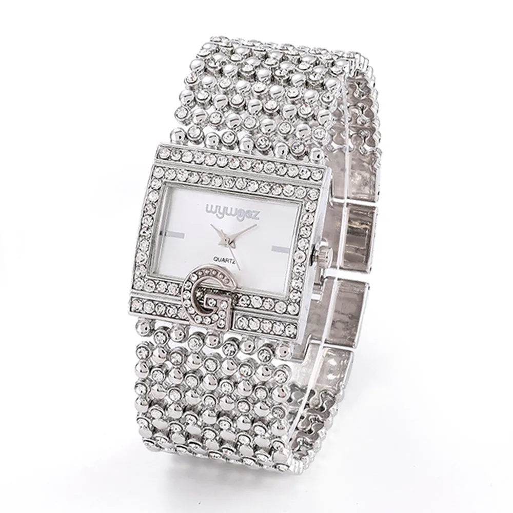 

Free Dropshipping Watches Brand Luxury Casual Women Round Full Diamond Bracelet Watch Analog Quartz Movement Wrist Watch