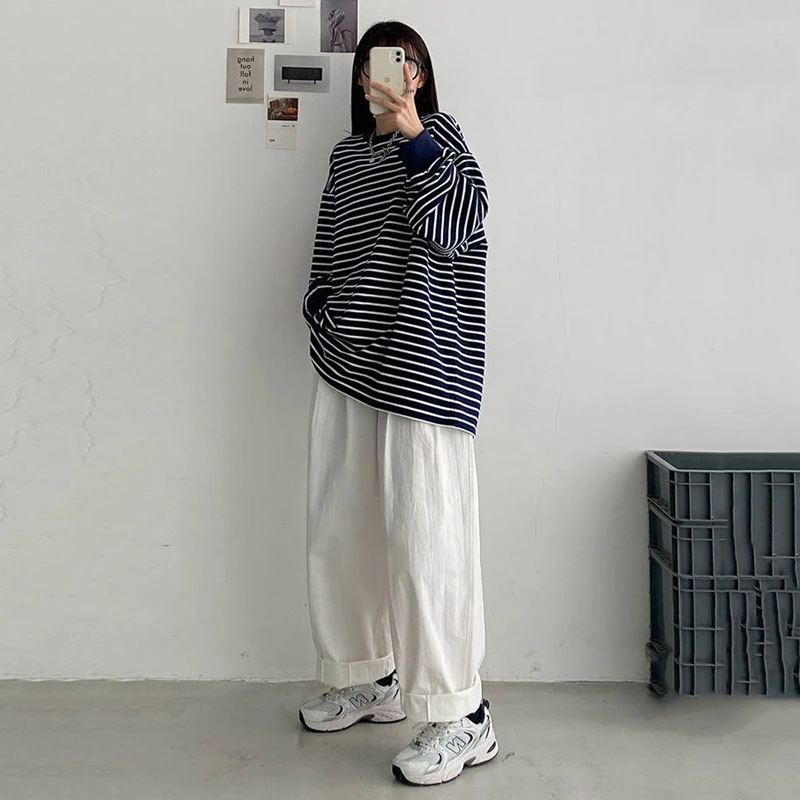 

Autumn and Winter Cotton Wide-Leg Pants women's High Waist Korean Version of Loose Harajuku Style Ins Tide Was Thin
