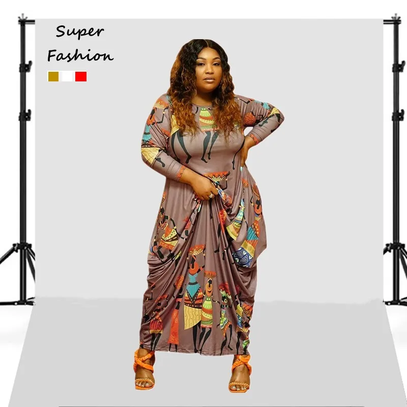 Женское зимнее платье с длинным рукавом и круглым вырезом