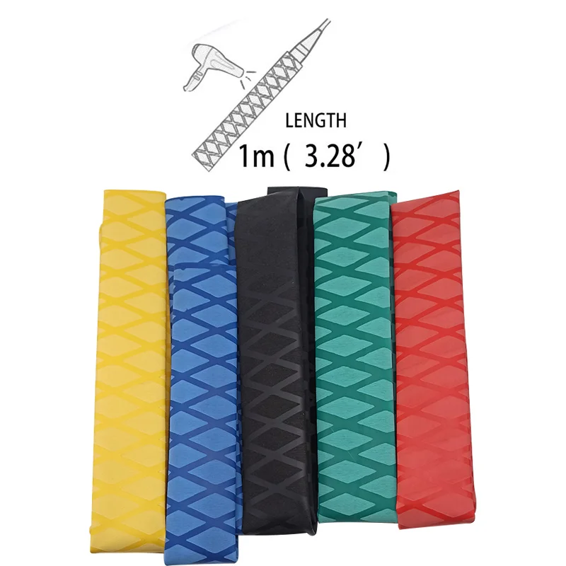 

1m Non-slip Heat Shrink Tubing Fishing Waterproof Wrap Fishing Tubing Rod Badminton Racket Sleeve PVC Tube Grip Cable Sleeve