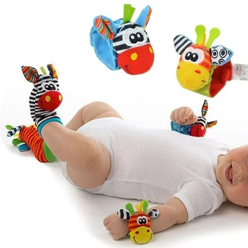 

Baby Infant Developmental Wrist Strap Foot Socks Rattle Bug Finders Toy