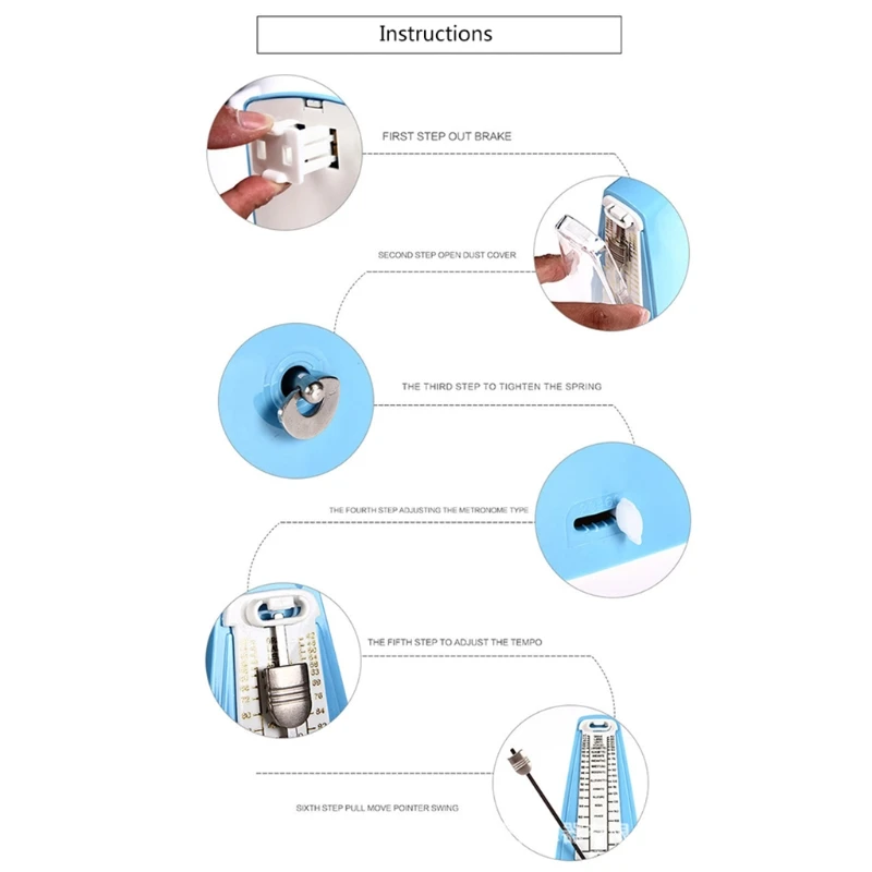 Механический метроном с деревянным зернистым громким звуком/высокая точность