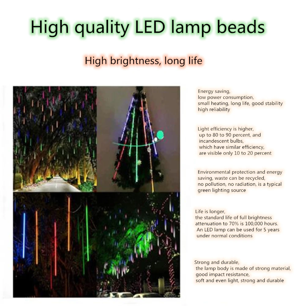 80 см 30 50 для улицы Сезон лето осень метеоритный дождь светильник Рождественские