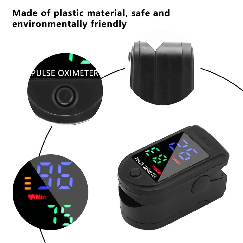 

Health Care Finger Oximeter Digital Fingertip Pulse Oximeter Blood Oxygen Saturation Meter Finger SPO2 PR Heart Rate Monitor