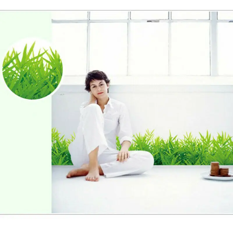 Обои съемные зеленая трава ПВХ наклейки на стену домашний декор детская комната