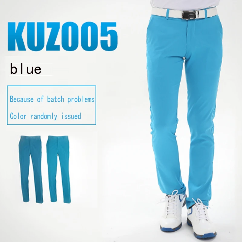 KUZ005 Blue Отправить шотландки! Мужские Гольф Теннис; бейсбол одежда Тонкий Полный длинные брюки тонкие свободные брюки повседневные брюки Версия De Golf Pour Hommes одежда - Цвет: KUZ005 Blue