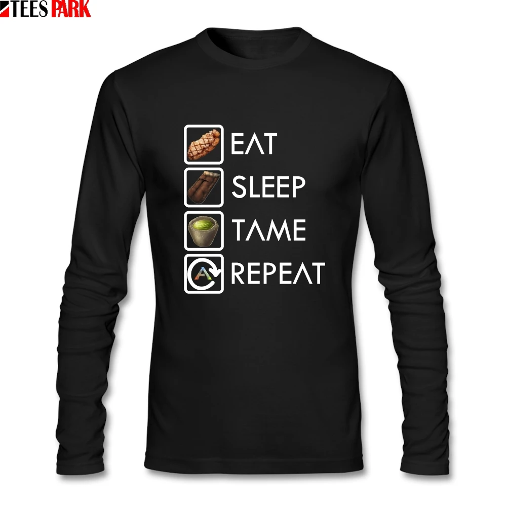 С длинным рукавом выживания ковчег развивались &quot Eat Sleep приручить Повторите