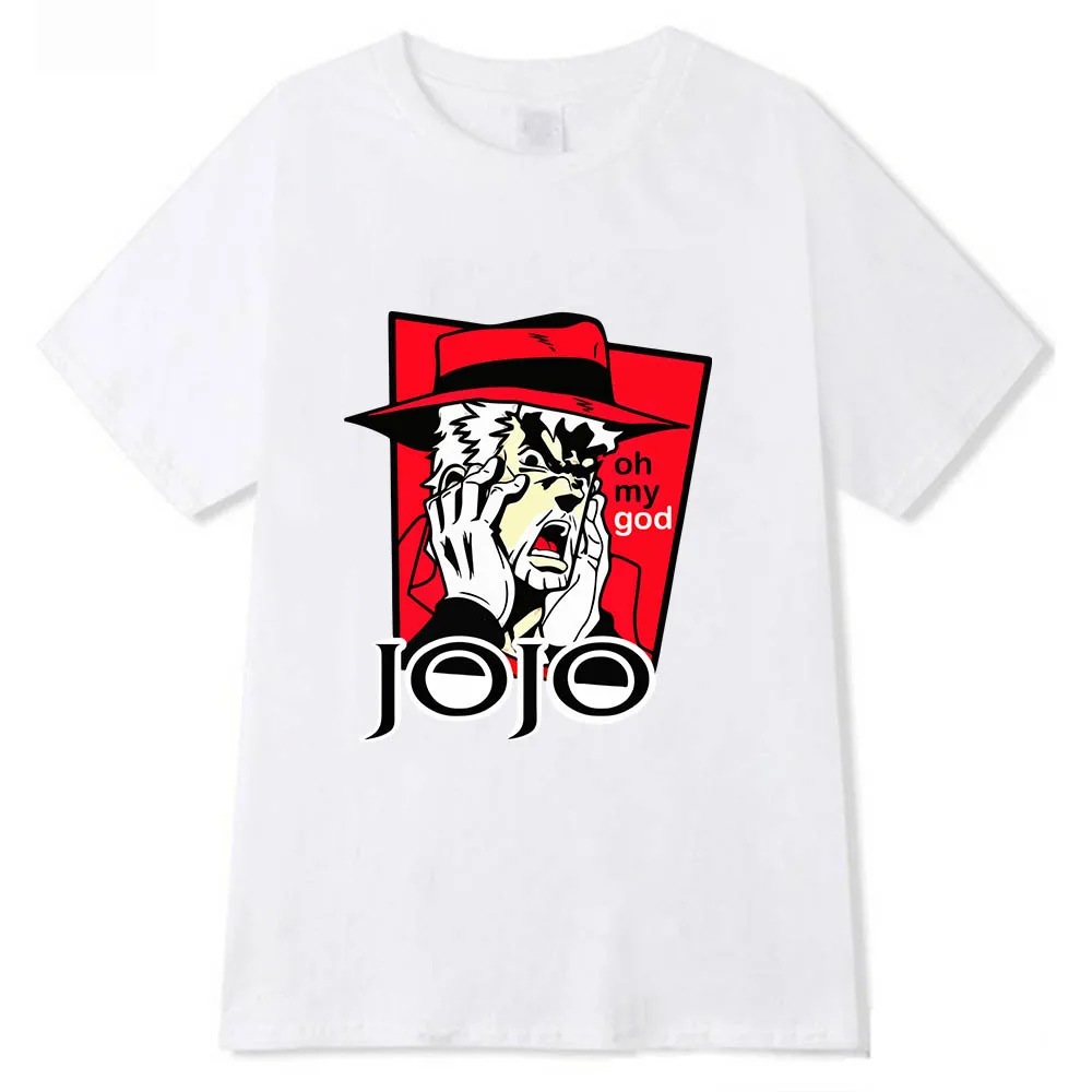 

Jojo Bizarre Adventure Graphic Print Tee Shirt Japanese Anime Men Style Tshirt Casual Cartoon Top Female T-Shirt