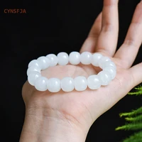 cynsfja new real rare certified natural hetian mutton fat nephrite white jade bracelets lucky amulets high quality elegant gift
