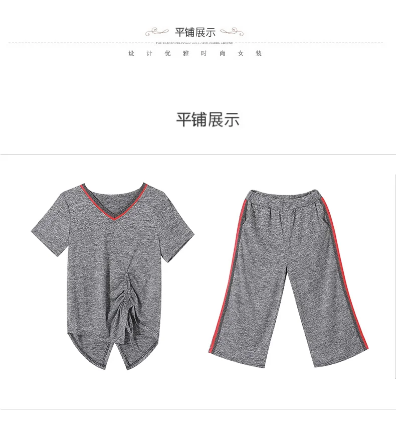 

Casual Plus Size Women Tracksuits Summer Clothes Roupas Feminina Matching Sets 2 Piece Set Top And Pants Women's Summer Suit