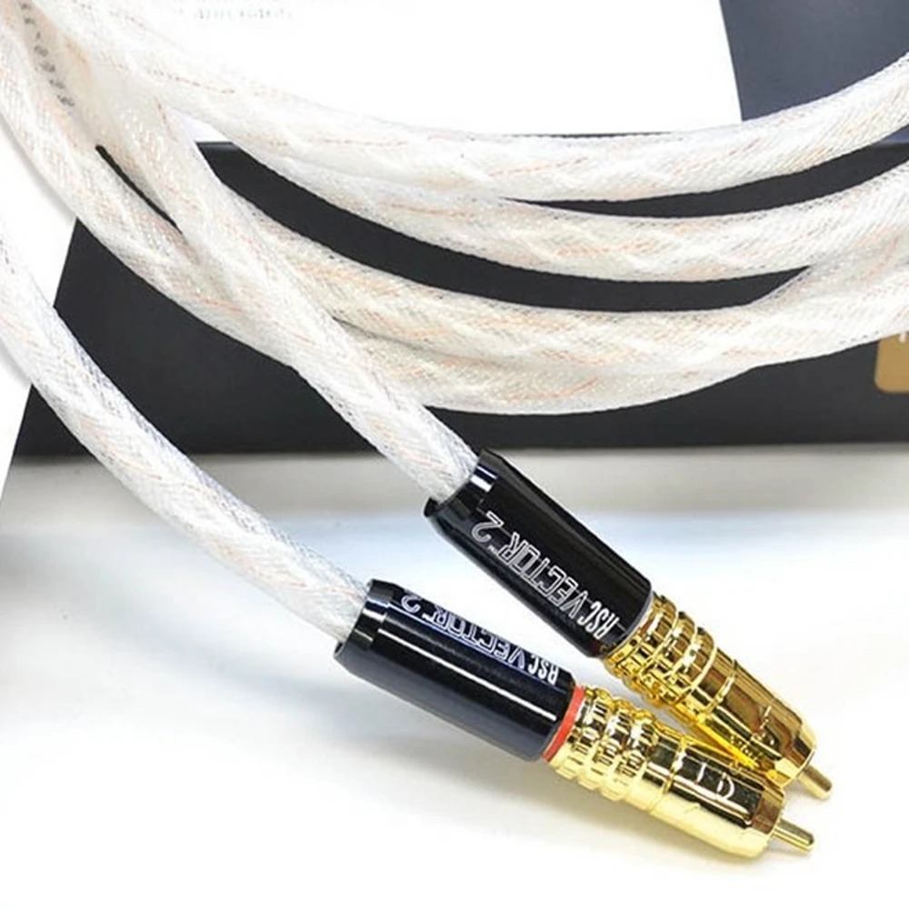 Пара Taralabs RSC Vector-2 RCA Audio 8N silver Interconnect Cable gold rca plug original box Hifi Vinshle | Электроника