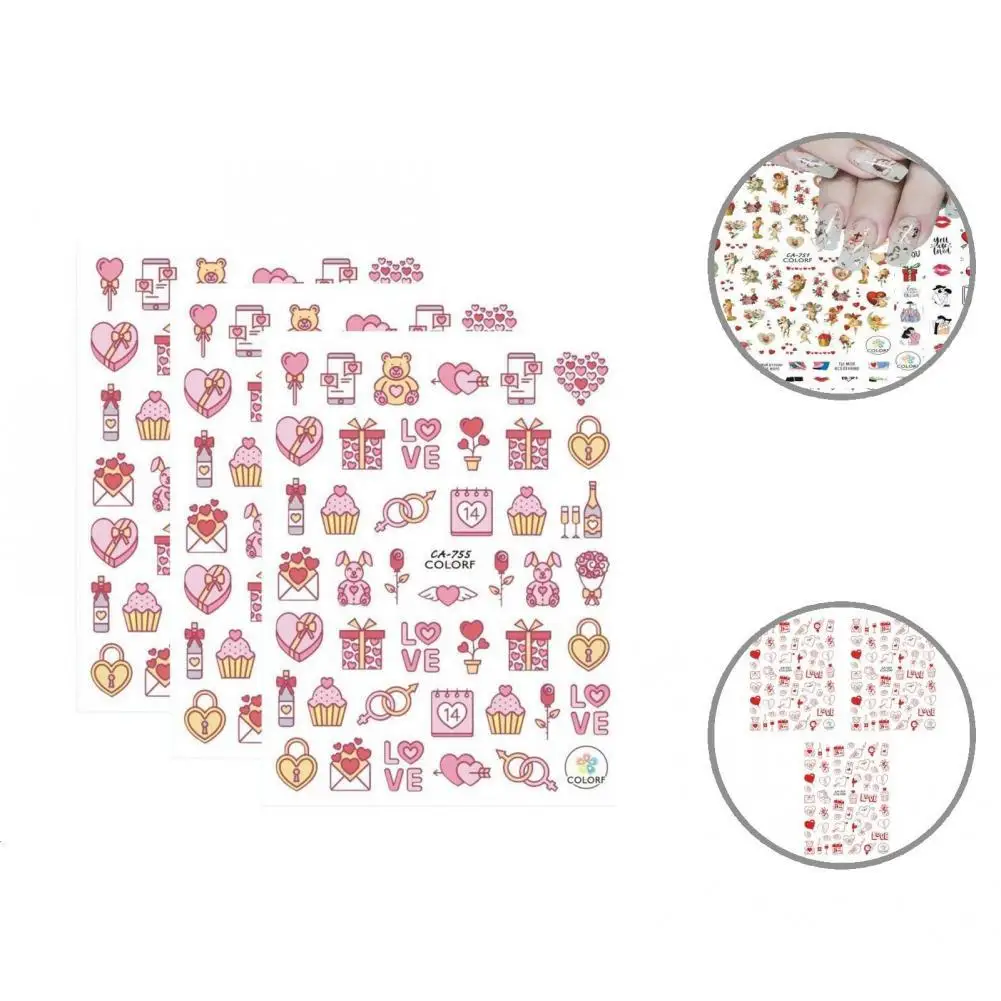 

Nail Foils Romantic Valentines Love Rose Adhesive Wraps Nail Transfer Exquisite Nail Slider