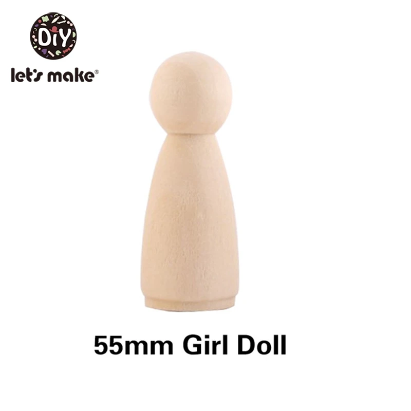 55mm girl 100 шт(35 мм, 43 мм, 55 мм, 65 мм) деревянные колышки для кукол ручной работы DIY деревянная пустая домашняя декоративная кукла для девочек и мальчиков незавершенные мини деревянные куклы - Цвет: 55mm girl