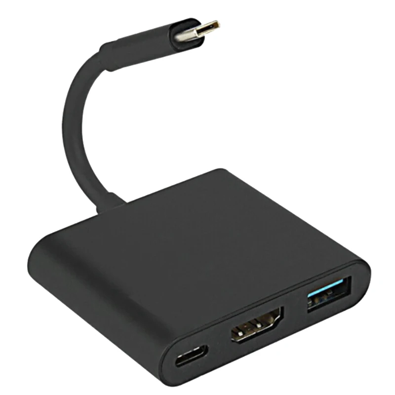 

NEW-HUB Adapter 3-In-1 Multi Ports 1080P 4K HDMI-Compatible High Speed Transfer Adapter for Switch USB C Converter Type-C