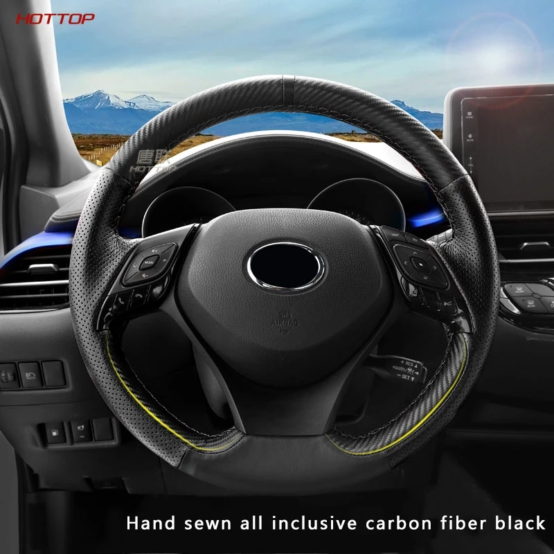 Украшение для автомобильного стайлинга Topunion Toyota CHR 2017 2019 чехлы на руль кожаный