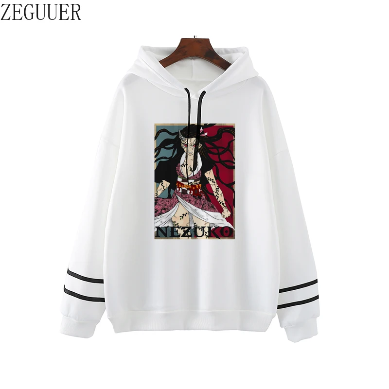 

Japanese Anime Kimetsu No Yaiba Demon Slayer Print Hoodies Cool Unisex Hoodies Long Sleeve Print Colour Harajuku Woman Hoodies