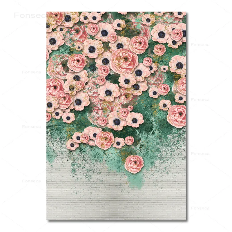 

Pink Flowers Poster Nordic Fresh Oil Canvas Paintings For Girl Room Decoration Wall Art Pictures No Frame Home Decoration Prints