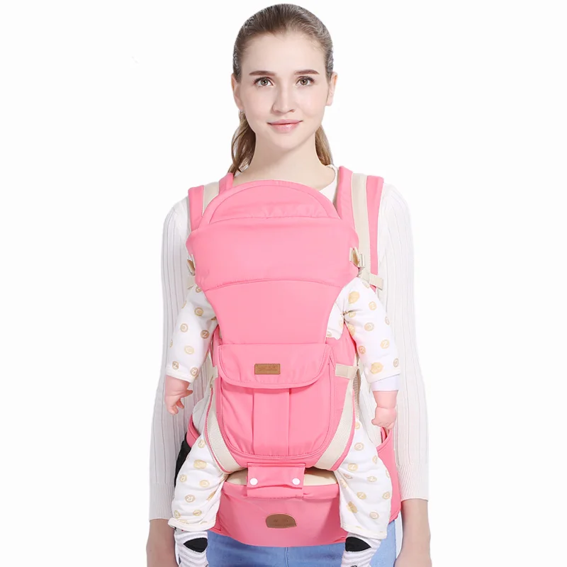 Pink QINHU 0-48 м, эргономичный слинг для лица, обхват талии, красный, розовый, няня, мягкое сиденье, Детская слинг, обертывание для путешествий - Цвет: Pink