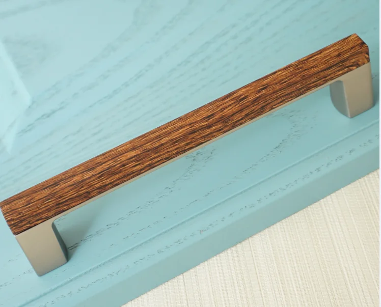 handle 3,7" деревянные ручки для двери, круглые цинковые ручки для ящиков, кухонные ручки из сплава, ручки для шкафа, мебельная фурнитура 96 мм - Цвет: handle
