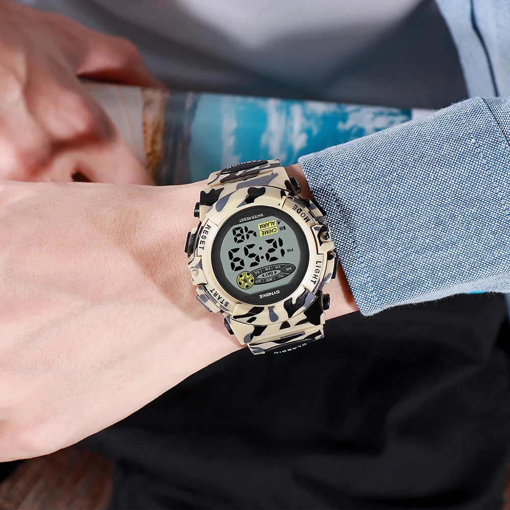 Детские часы военные наручные детский будильник силиконовые светодиодные