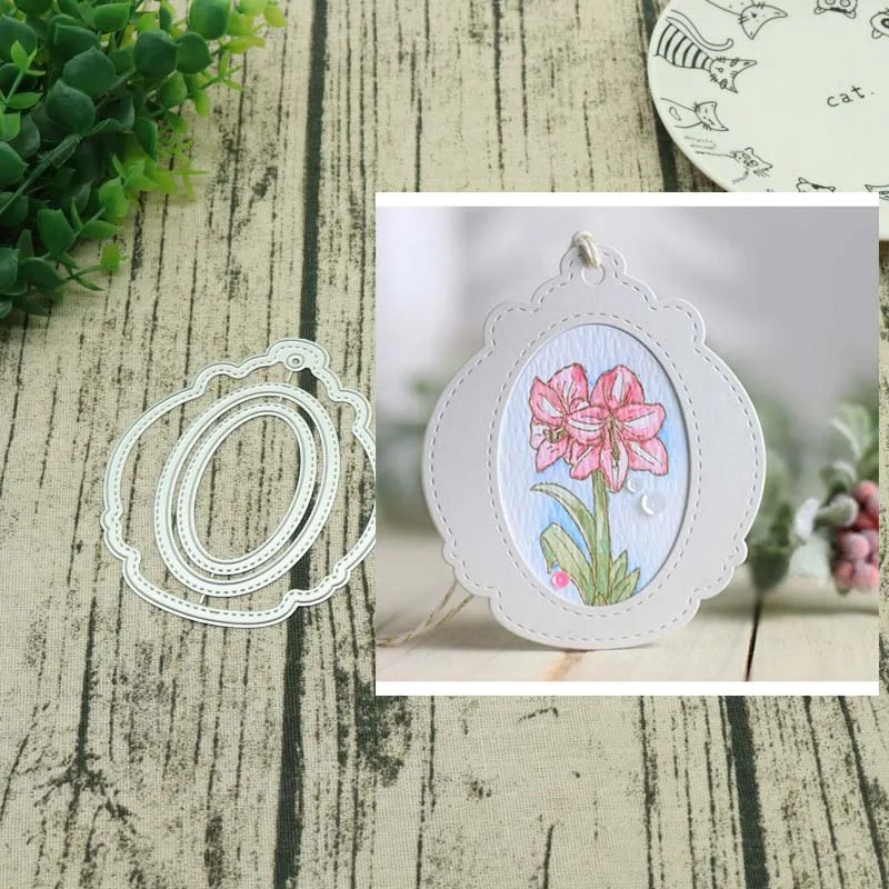 

Подвесные овальные рамки, металлические Вырубные штампы для рукоделия, скрапбукинг, тиснение, бумага