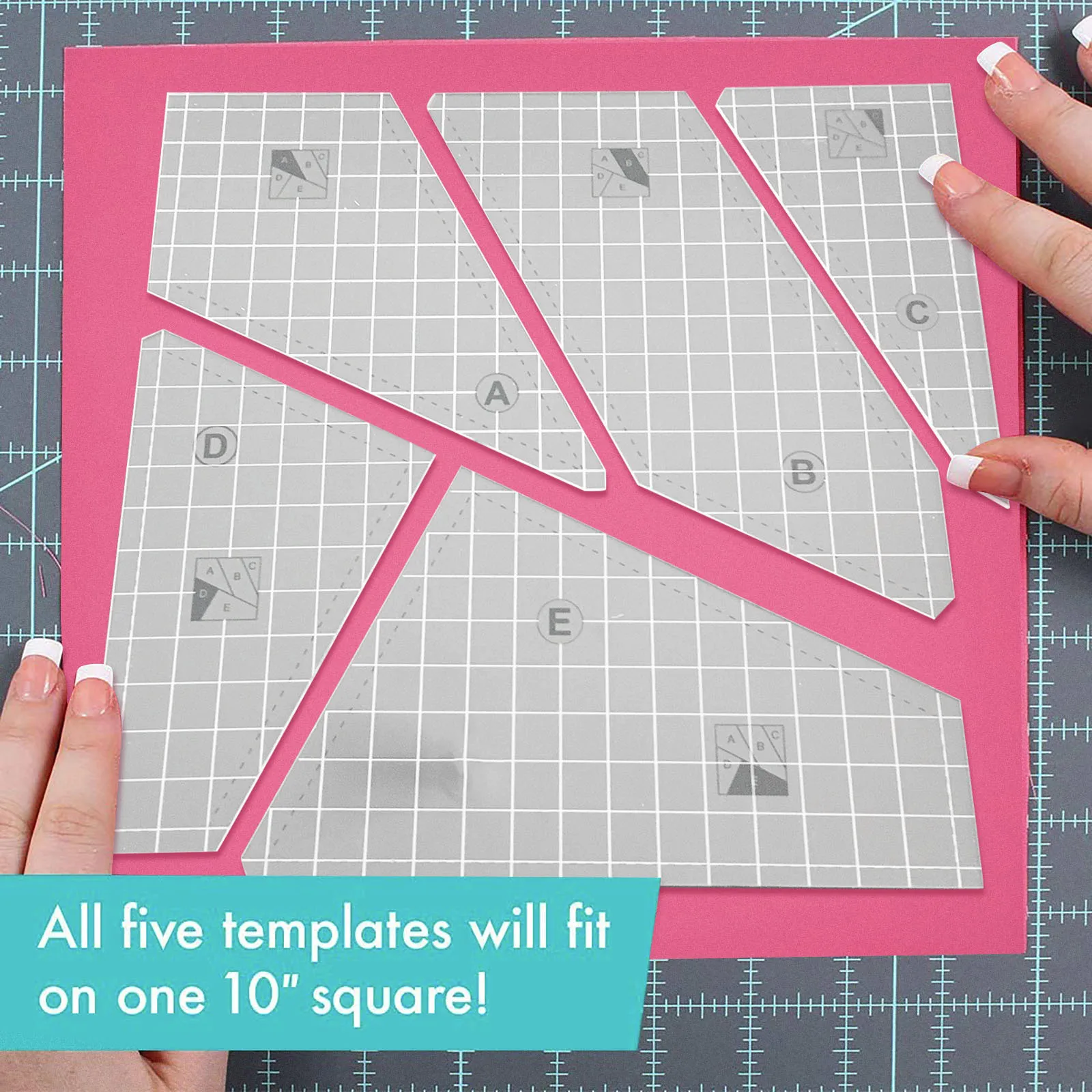 

Acrylic Template 5pc Set Quilting Templates Arts Crafts Sewing Templates Tool Set for Handmade DIY Accessories Sewing Tools