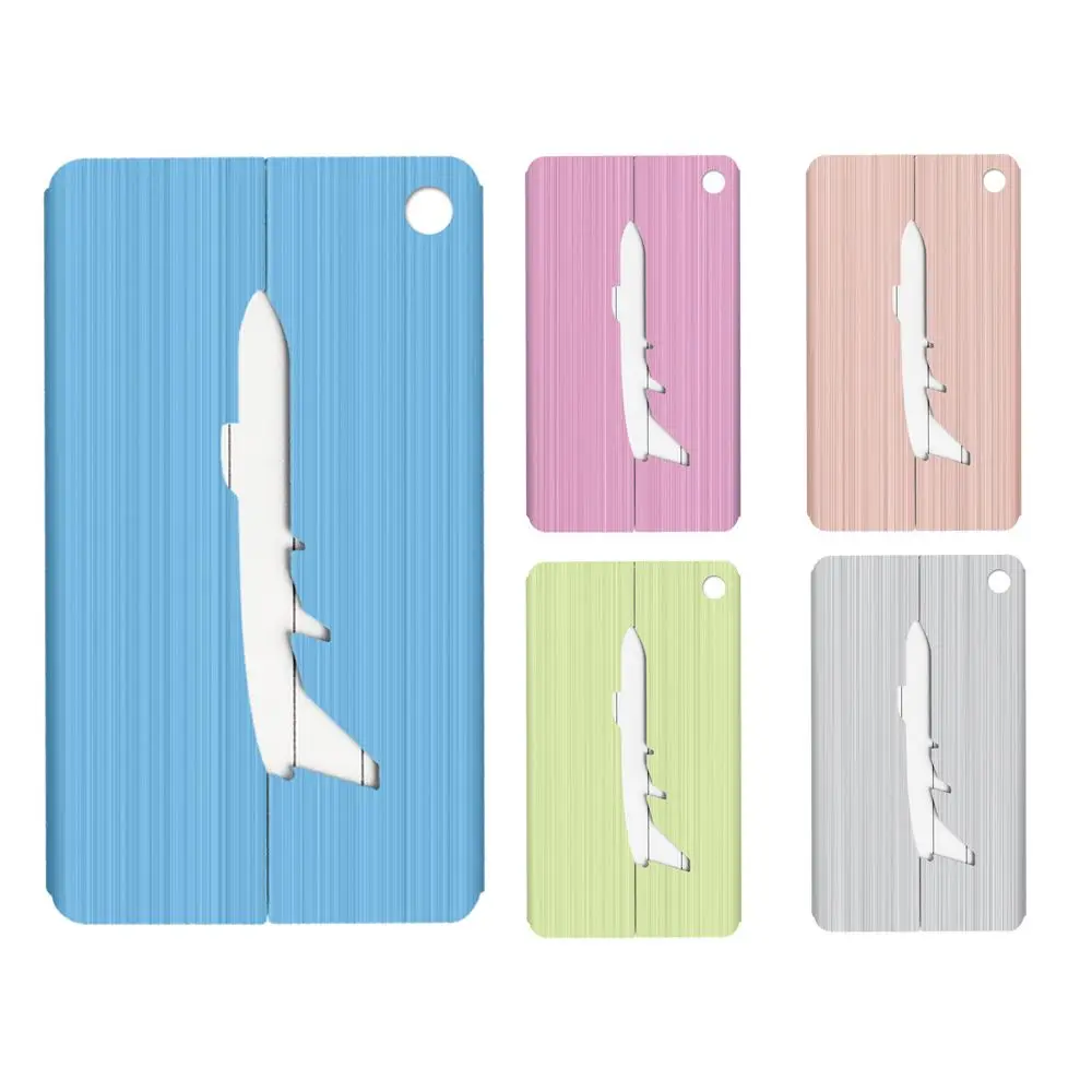 Portable Luggage Tags Aluminum Alloy Tag Suitcase ID Name Address Holder Airplane Baggage Boarding Label Card Travel Accessories | Багаж и