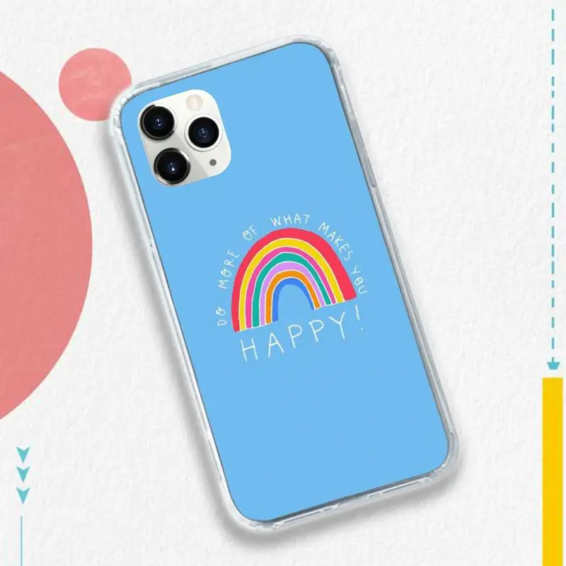 

positively Sunshine Rainbow Phone Case for iPhone 11 12 pro XS MAX 8 7 6 6S Plus X 5S SE 2020 XR