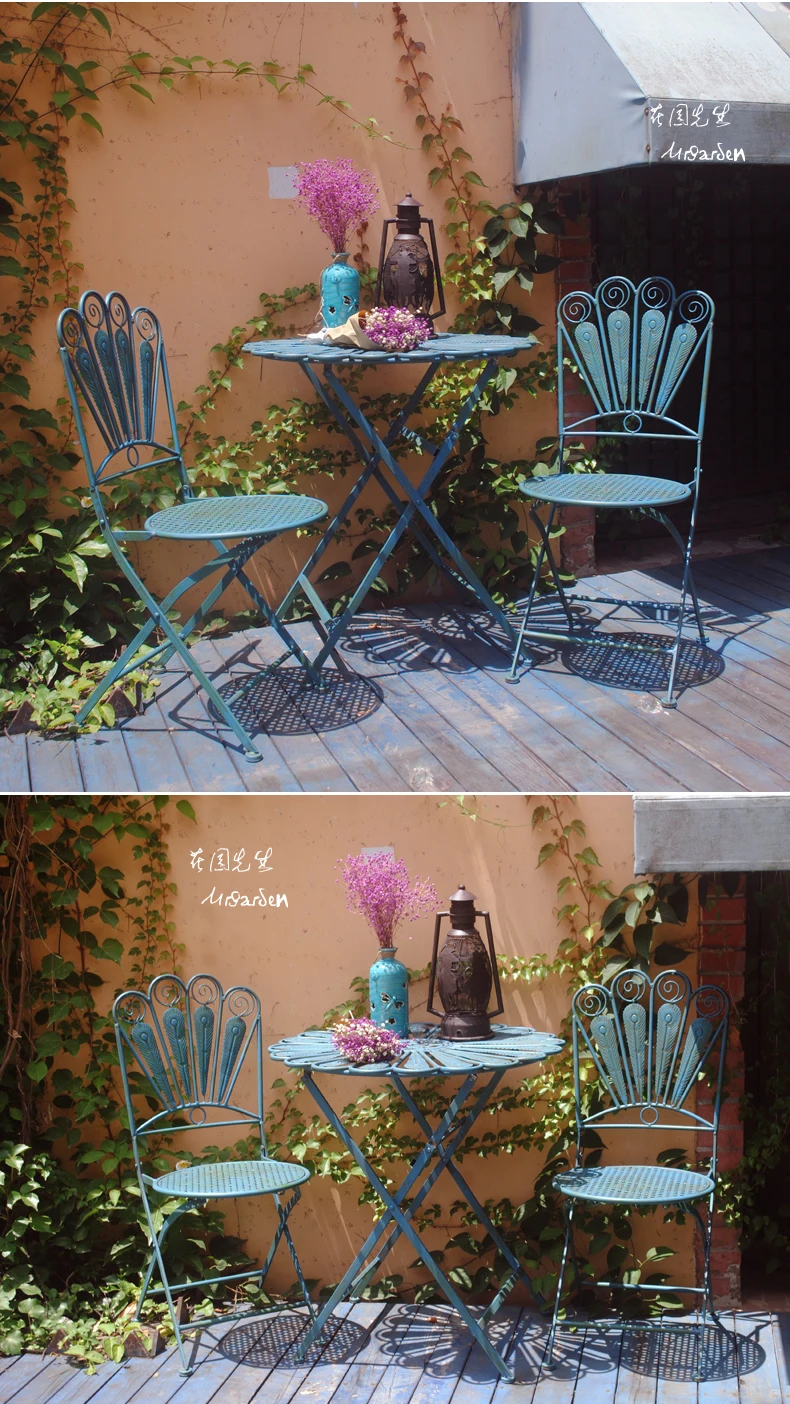 Складные столы и стулья для стол стул набор открытый патио из трех частей сад