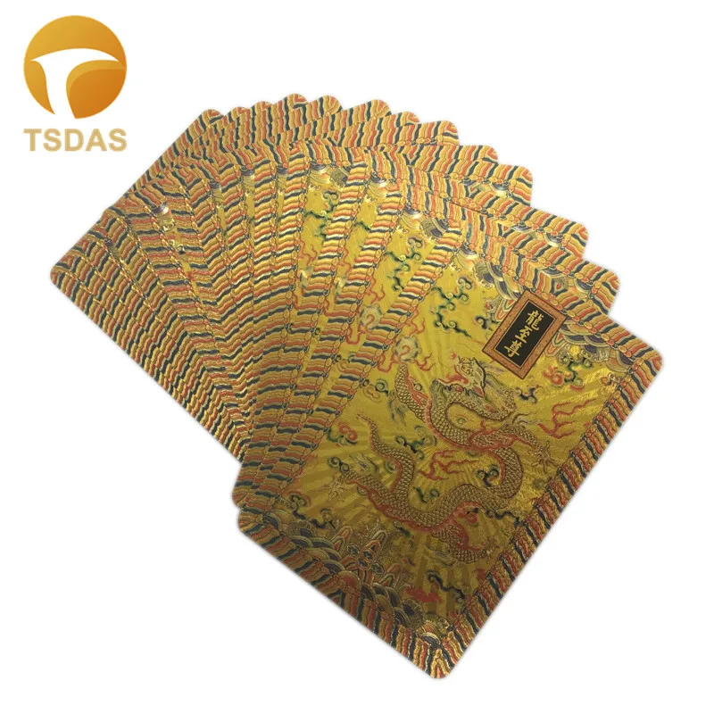 Одна колода Золотая фольга игральные Веселые карты водонепроницаемый