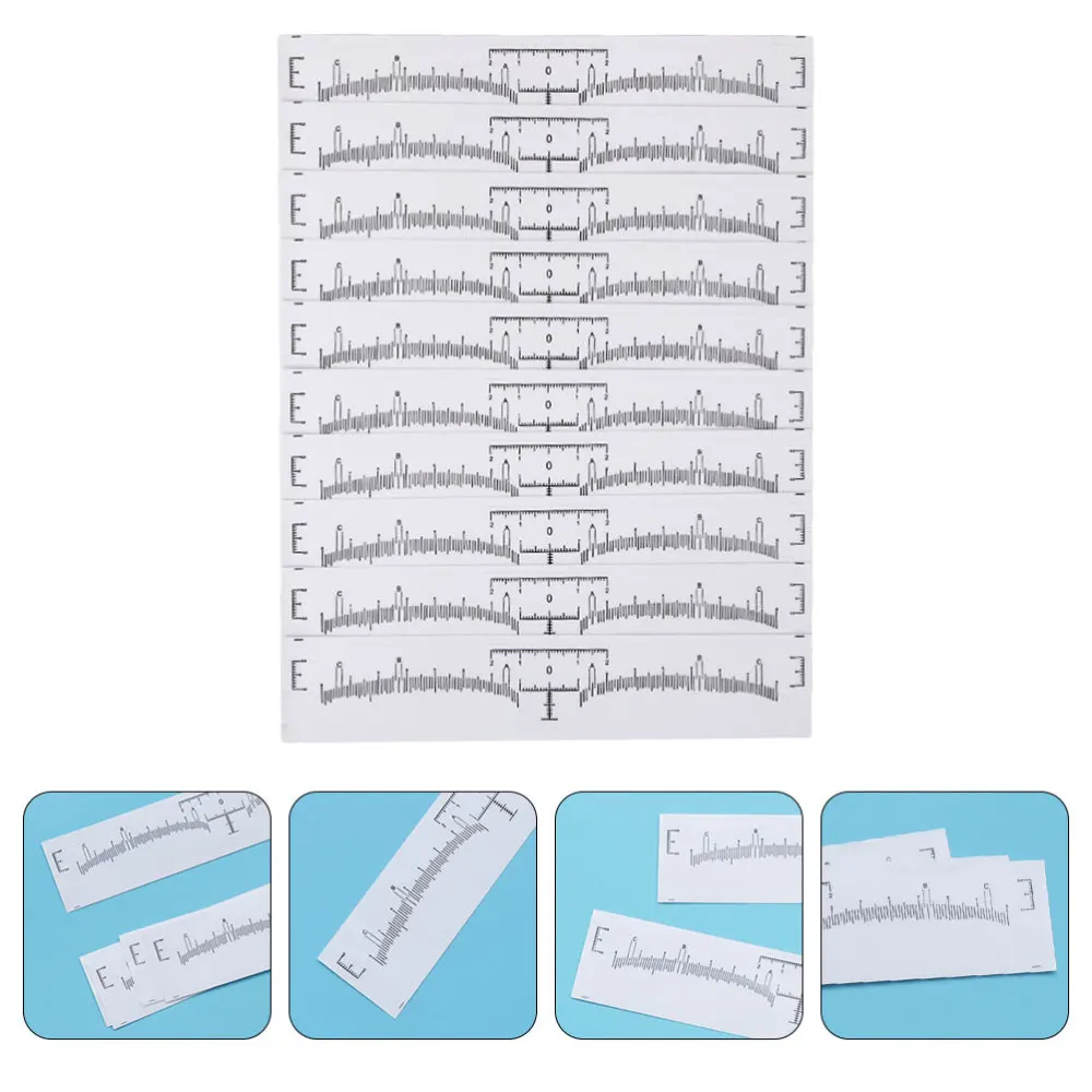 

130Pcs Disposable Brow Stencil Ruler Adhesive Sticker Guide Measure Tool