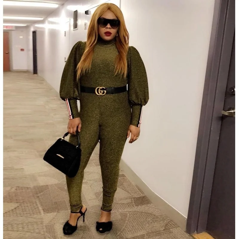 

2021 Sexy Slim-fit Lantern Sleeves, Webbing Stitching Jumpsuit DAFIFY