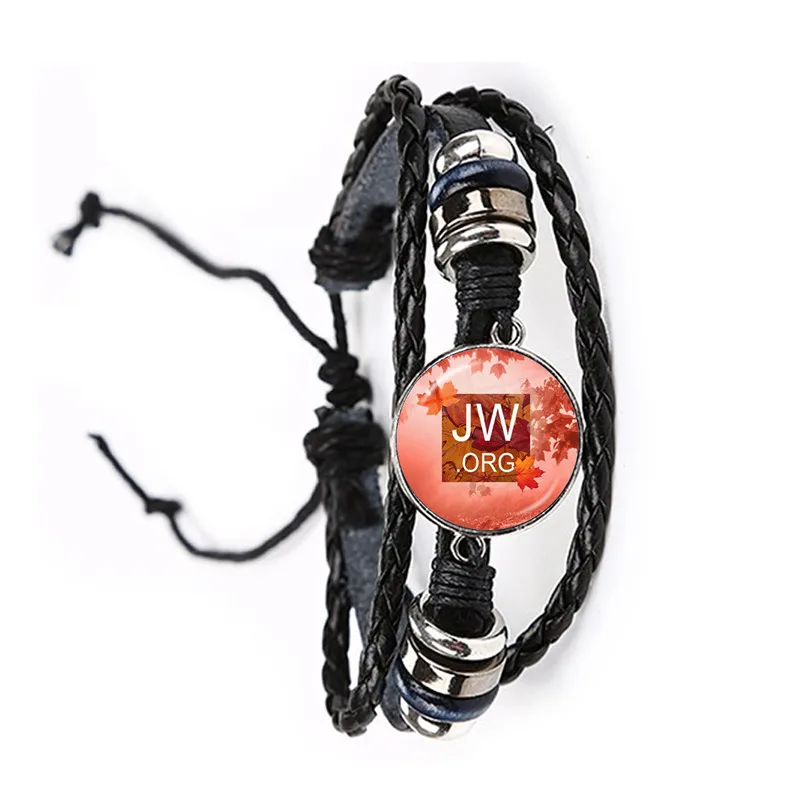 2020 New Arrival JW.ORG Bracelet Steampunk Jehovah's Witnesses Glass Photo Cabochon Black/Brown Leather Bangle Jewelry Gift | Украшения