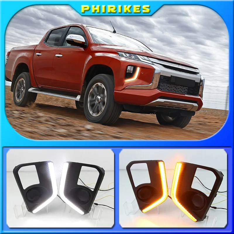Дневные ходовые огни для Mitsubishi Triton L200 2019 светодиодные дневные противотуманная