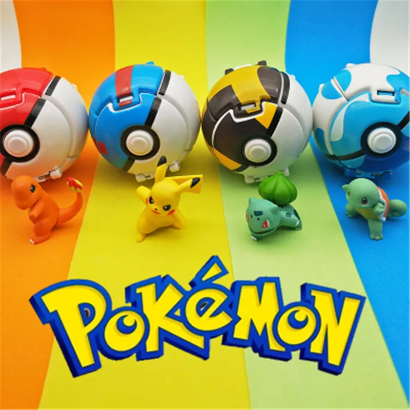 

Подлинный TAKARA TOMY Покемон мультфильм аниме питомец эльф Покемон эльф, Пикачу мяч вызвать мяч детские игрушки